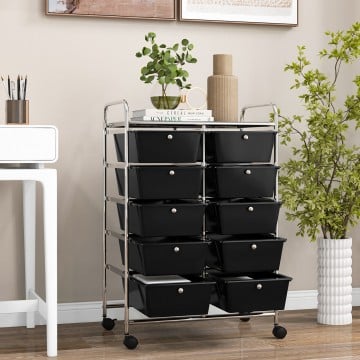 10-Drawer Rolling Storage Cart