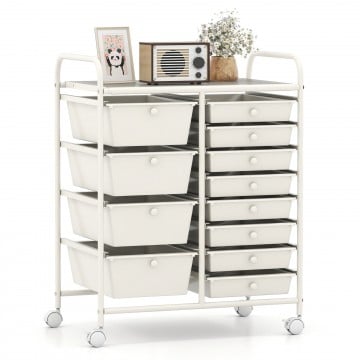 12-Drawer Utility Rolling Cart with Drawers Multi-Use Storage