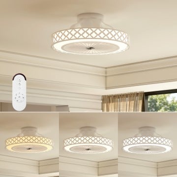 19 Inch Ceiling Fan with Light Low Profile Flush Mount Fan