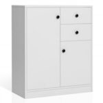 2-Door Free-standing Kitchen Sideboard with Adjustable Shelves