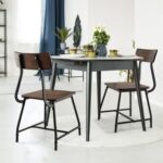 2 Pieces Mid Century Modern Dining Chairs with Open Back