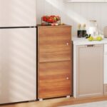 2-Tier Modern Style Nightstand with Drawer and Open Shelf