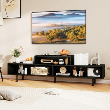 3 Cubby TV Stand for TVs up to 70 Inch Entertainment Center with Open Storage Compartments