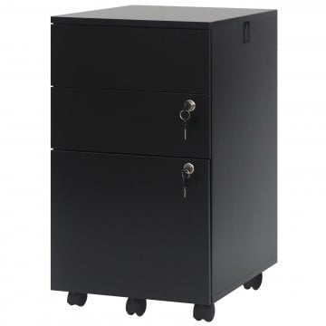 3-Drawer File Cabinet Rolling File Organizer with Lock 4 Keys for Letter Legal A4