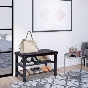 3-Tier Bamboo Shoe Rack Bench for Entryway 3-Tier Bamboo Shoe Rack Bench for Entryway