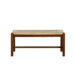40 Inch Long Wood Bench with Solid Rubber Wood Frame