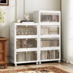 44 Gal 4-Pack Stackable Plastic Storage Bins with Lid for Bedroom Living Room