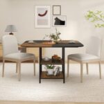 47.5 inch Modern Dining Table, Square Kitchen Table with Mix-colored Tabletop