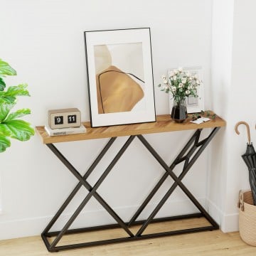 55 Inch Console Table with Solid Metal Frame and Storage 55 Inch Console Table with Solid Metal Frame and Storage