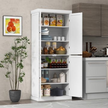 72.5 Inches Tall Pantry Cabinet with 6-Tier Shelves and 4 Doors 72.5 Inches Tall Pantry Cabinet with 6-Tier Shelves and 4 Doors
