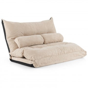 Adjustable Floor Sofa Bed with 2 Lumbar Pillows