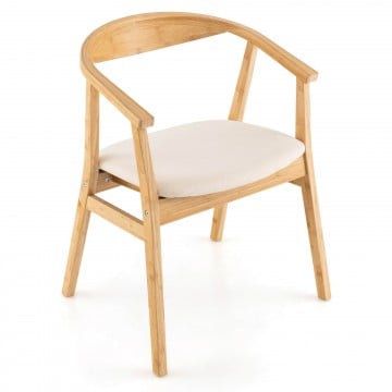 Bamboo Accent Chair with Armrest and Curved Backrest Bamboo Accent Chair with Armrest and Curved Backrest