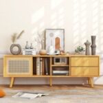 Bamboo TV Stand for TV up to 65 Inch