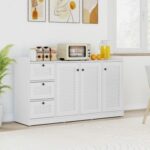 Buffet Cabinet with Storage Modern Sideboard Cabinet with 3 Doors