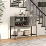 Buffet Sideboard Coffee Bar Cabinet with Power Outlets and USB Ports