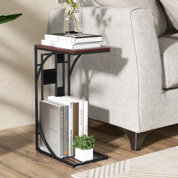 C-Shaped End Side Sofa Narrow Snack Table for Living Room
