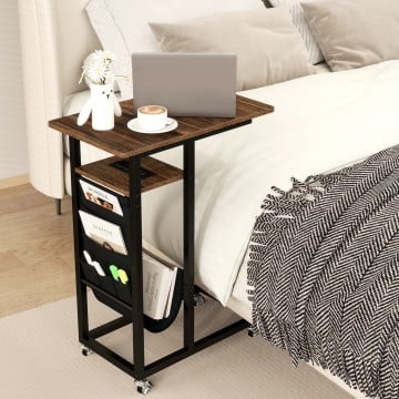 C-shaped End Table with Charging Station and Retractable Tabletop C-shaped End Table with Charging Station and Retractable Tabletop