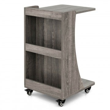 C-shaped Rolling End Side with Back Storage Shelves beside Sofa C-shaped Rolling End Side with Back Storage Shelves beside Sofa