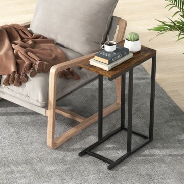 C-shaped Side Table with Heavy-duty Metal Frame C-shaped Side Table with Heavy-duty Metal Frame