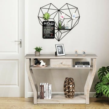 Console Hall Table with Shelf and Storage Drawer