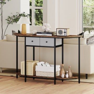 Console Table with 2 Drawers and Open Storage Shelf