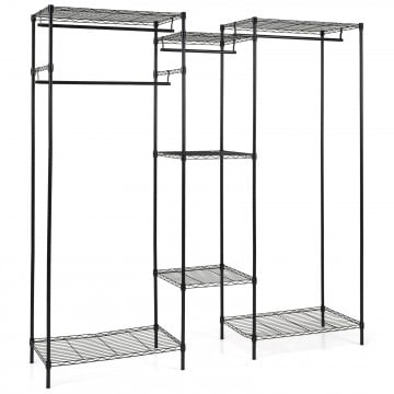 Convertible Clothes Organizer with L-shape and Horizontal Installation