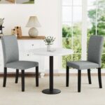 Dining Chair Set of 2 Mid-Century Modern Chairs with Rubber Wood Legs
