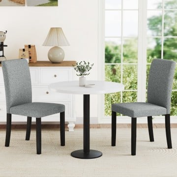 Dining Chair Set of 2 Mid-Century Modern Chairs with Rubber Wood Legs Dining Chair Set of 2 Mid-Century Modern Chairs with Rubber Wood Legs