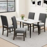 Dining Chair Set of 2 Mid-Century Modern Velvet Fabric Upholstered Chairs