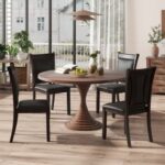 Dining Chairs Set of 2 Faux Leather Upholstered Kitchen Side Chairs with Padded Seat
