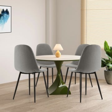Dining Chairs Set of 4 with Black Metal Legs