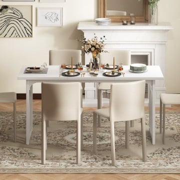 Dining Table for 6-8 People 63 Inch Rectangular Farmhouse Kitchen Table