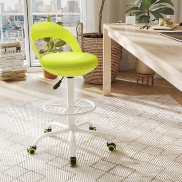Drafting Stool Rolling Tall Desk Chair with Wheels