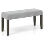 End of Bed Bench with Padded Seat and Solid Wood Legs