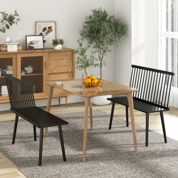 Entryway Bench for 2 with Spindle Back for Kitchen Dining Room and Hallway Entryway Bench for 2 with Spindle Back for Kitchen Dining Room and Hallway