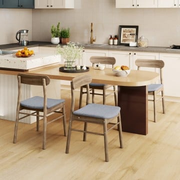 Fabric Upholstered Kitchen Armless Dining Chairs with Rubber Wood Frame Set of 4 Fabric Upholstered Kitchen Armless Dining Chairs with Rubber Wood Frame Set of 4