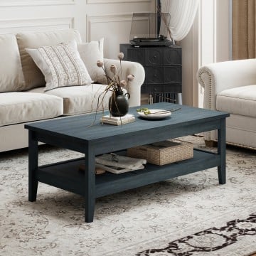 Farmhouse Coffee Table Rustic Cocktail Center Table with Thickened Tabletop Farmhouse Coffee Table Rustic Cocktail Center Table with Thickened Tabletop