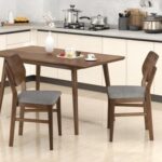 Farmhouse Upholstered Kitchen Chairs Set of 2 with Rubber Wood Frame
