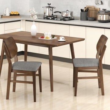 Farmhouse Upholstered Kitchen Chairs Set of 2 with Rubber Wood Frame Farmhouse Upholstered Kitchen Chairs Set of 2 with Rubber Wood Frame