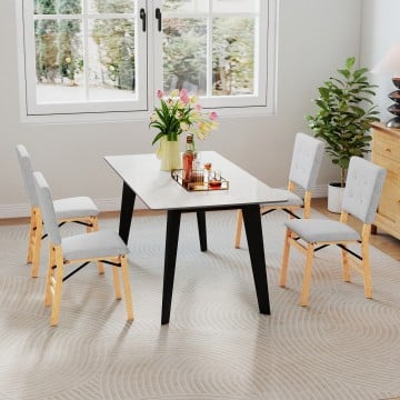 Foldable Dining Chair Set of 4 Armless Kitchen Chair with Padded Seat and Tilt Backrest Foldable Dining Chair Set of 4 Armless Kitchen Chair with Padded Seat and Tilt Backrest