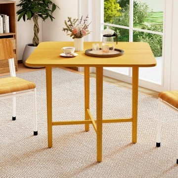 Foldable Dining Table for 2-4 People with Rubber Wood Legs for Small Space Foldable Dining Table for 2-4 People with Rubber Wood Legs for Small Space
