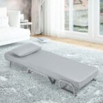 Folding 6 Position Convertible Sleeper Bed Armchair Lounge Couch with Pillow