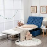 Folding Ottoman Sleeper Bed with Mattress for Guest Bed and Office Nap