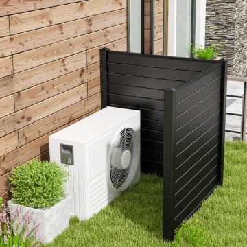 Freestanding 48 x 48 Inch Air Conditioner Fence with Metal Ground Stakes