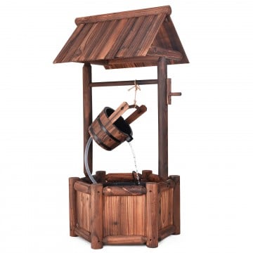 Garden Wooden Wishing Water Fountain with Pump