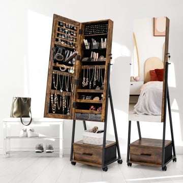 Jewelry Cabinet with Full-Length Mirror