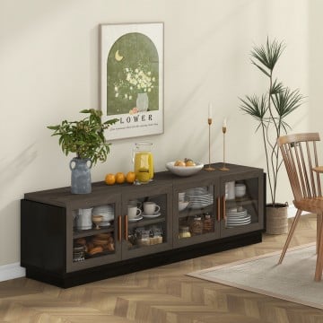 Large TV Stand for TVs up to 75 Inch with 4 Tempered Glass Doors for Living Room Large TV Stand for TVs up to 75 Inch with 4 Tempered Glass Doors for Living Room