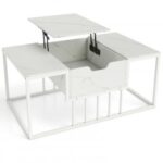 Lift Top Coffee Table Modern Center Table with Hidden Storage Compartment