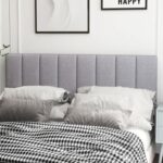 Linen Upholstered Headboard with Solid Wood Legs and Adjustable Width
