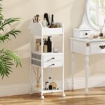 Makeup Organizer Floor Skincare Organizer Cart with Drawers and Storage Shelves
